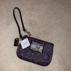 NWT Coach Cheetah Pattern Wristlet